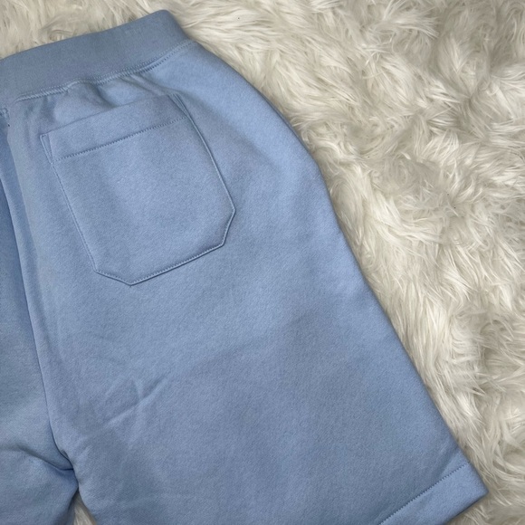 MEN’S Polo Light Blue Fleece Short with Beach Bear - Picture 4 of 4